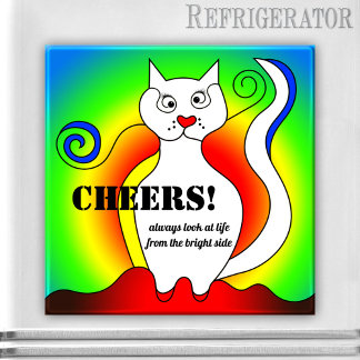 Aimant Amant de citation de chat Mondrian coloré amusant
