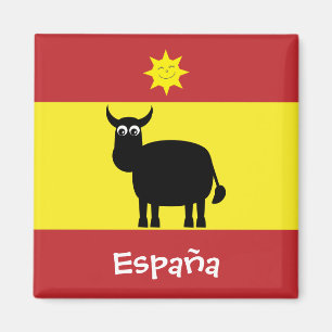 Aimant Amant Drôle Espagnol Bull & Sun España Drapeau