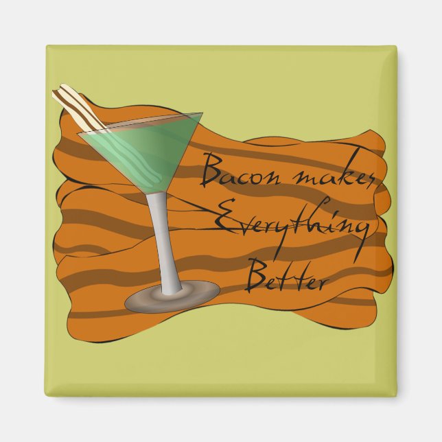 Aimant Amant martini Bacon Funny (Devant)