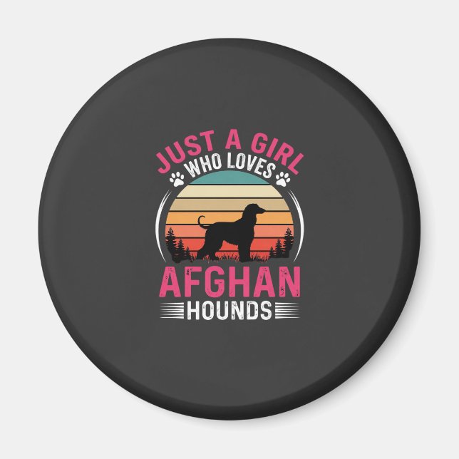 Aimant Amants de Lévriers Afghans Coucher de Soleil Rétro (Devant)