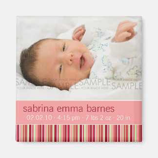 Aimant Amaryllis Stripes ・ Faire-part bébé