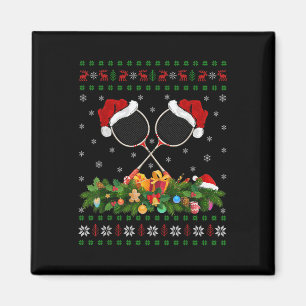 Aimant Amateur de badminton Noël Santa Noël hideux de bad