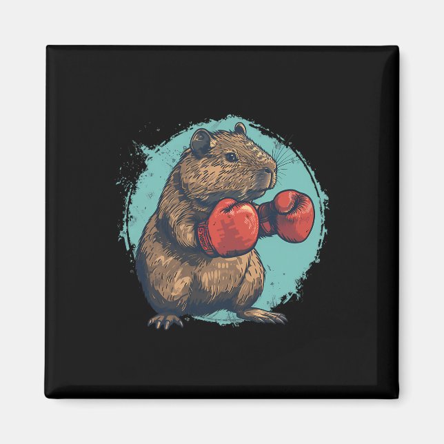 Aimant Amateur de capybyra de boxe Gants de boxe Kickboxi (Devant)