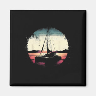 Aimant Amateur de catamaran - Voile bateau vintage marin