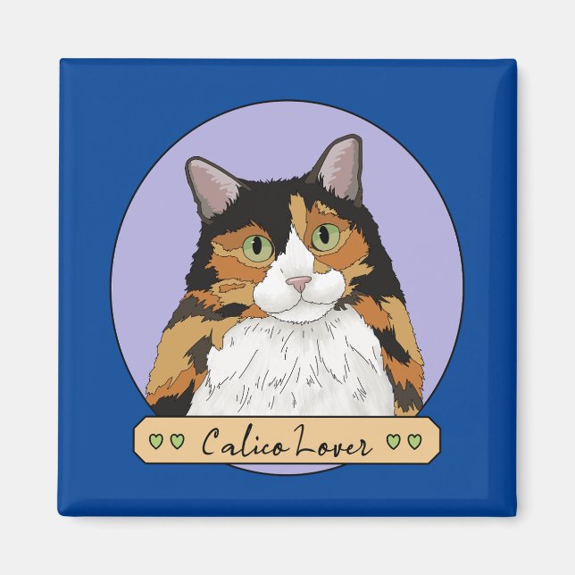 Aimant Amateur de chat calico (Devant)