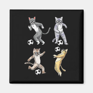 Aimant Amateur de chat drôle jouant au footballeur caress