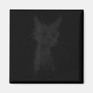 Aimant Amateur de chaton Art de gribouillis abstrait Chat