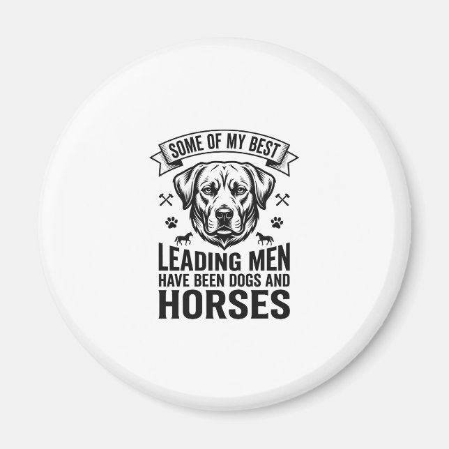 Aimant Amateur de chien cheval vintage conception hommes  (Devant)