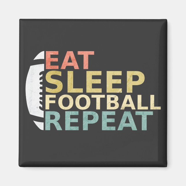 Aimant Amateur De Football Mange Sleep Football Répétitio (Devant)