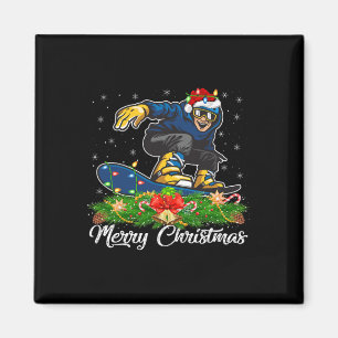 Aimant Amateur de snowboard jumelage Santa Hat Snowboard