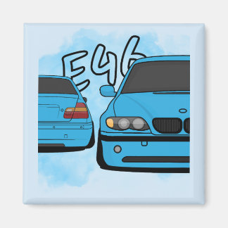 Aimant Amateur de voiture de sport européenne bleue dessi