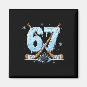 Aimant Amateurs de hockey drôles Drip 6-7 Numéro Six Sept