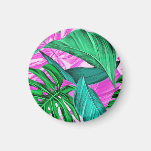 Aimant Amazing fluorescent tropical palm leaves  
