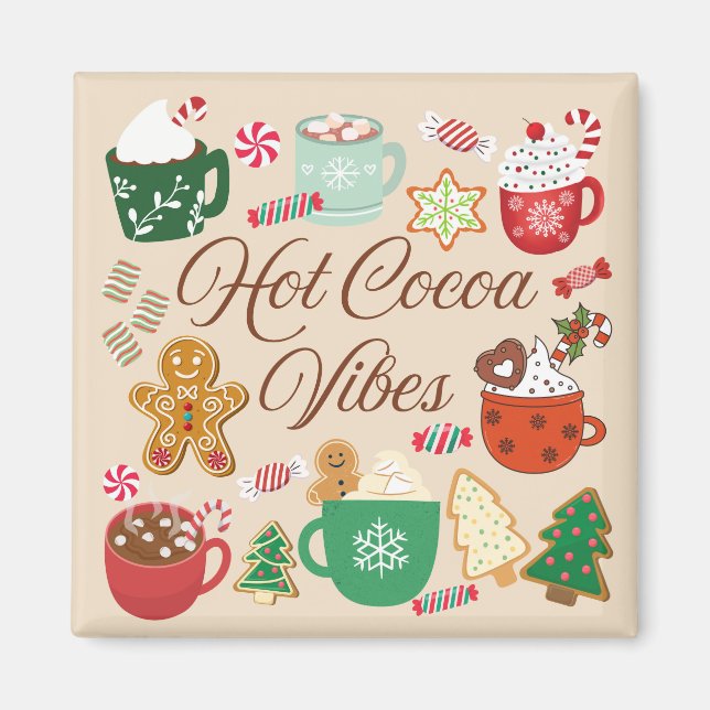 Aimant Ambiance Chocolat Chaud de Noël (Devant)