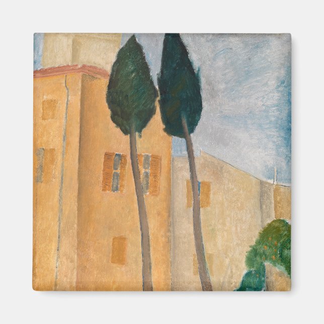 Aimant Amedeo Modigliani - Cyprès et maisons à Cagnes (Devant)