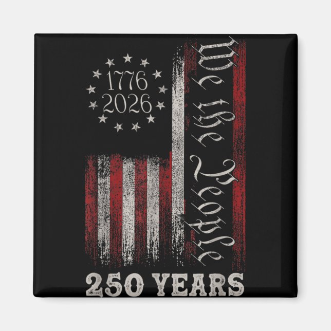 Aimant America 250th Birthday Us Flag 250 Years We The Pe (Devant)