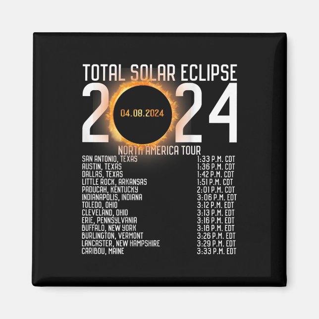 Aimant America Tour 2024 Totalité Sur Le Retour Éclipse S (Devant)