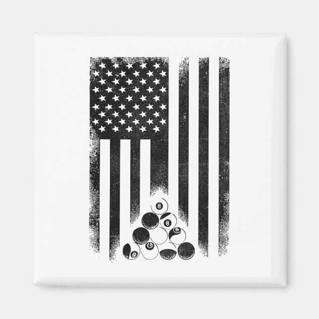 Aimant Américain Drapeau en rack Billard Joueur Billiard (Devant)