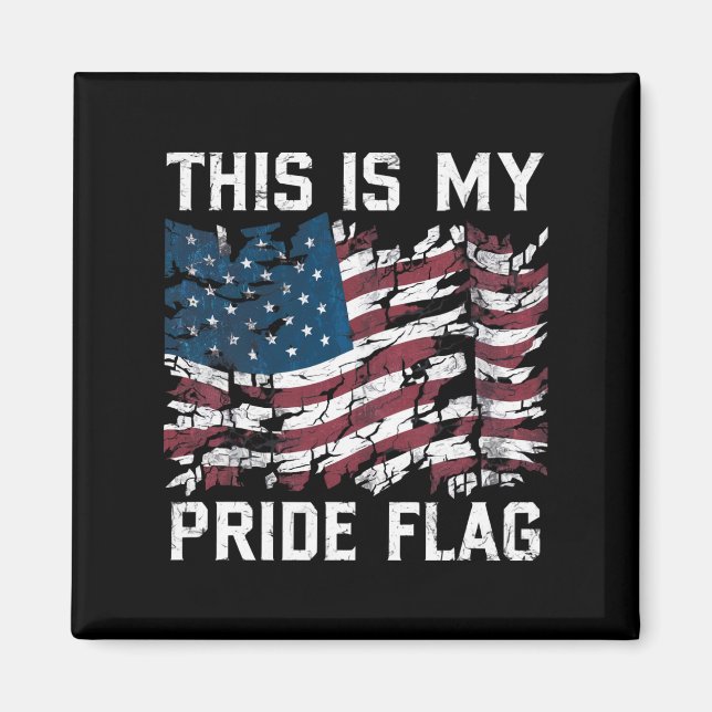 Aimant Américain patriotique Ceci est mon drapeau de fier (Devant)