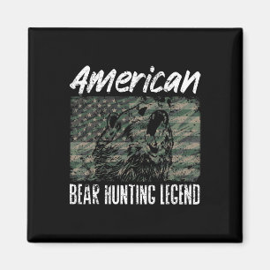 Aimant American Bear Hunter Legend Usa Drapeau Black Bear