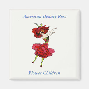 Aimant American Beauty Rose, Whimsical Flowers Livre Art