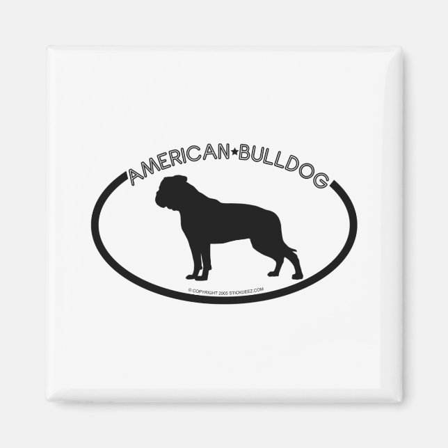 Aimant American Bulldog Silhouette noir (Devant)