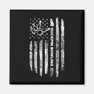 Aimant American Flag Duckpin Bowling - Vintage Duckpin Bo