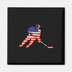 Aimant American Flag Ice Hockey T-shirt Usa T-shirt.png