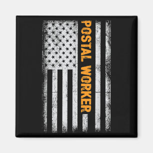 Aimant American Flag Postal Worker Drôle Devis graphique