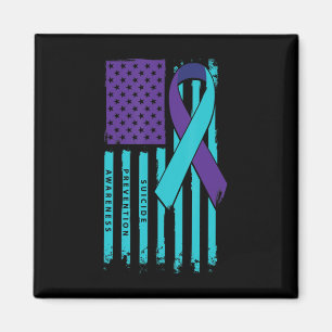 Aimant American Flag Ribbon Sensibilisation au suicide gu