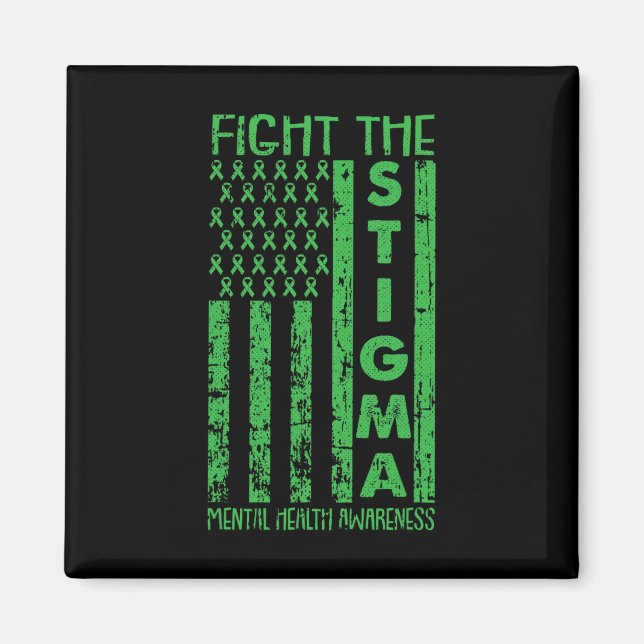 Aimant American Flag Sensibilisation à la santé mentale R (Devant)