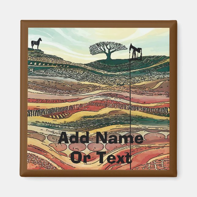 Aimant American Folk Style Oil Rige (Devant)