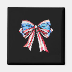 Aimant American Girly 4 juillet American Flag Bow Girls
