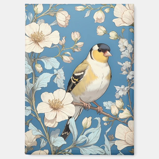 Aimant American Goldfinch William Morris Inspired (Recto)