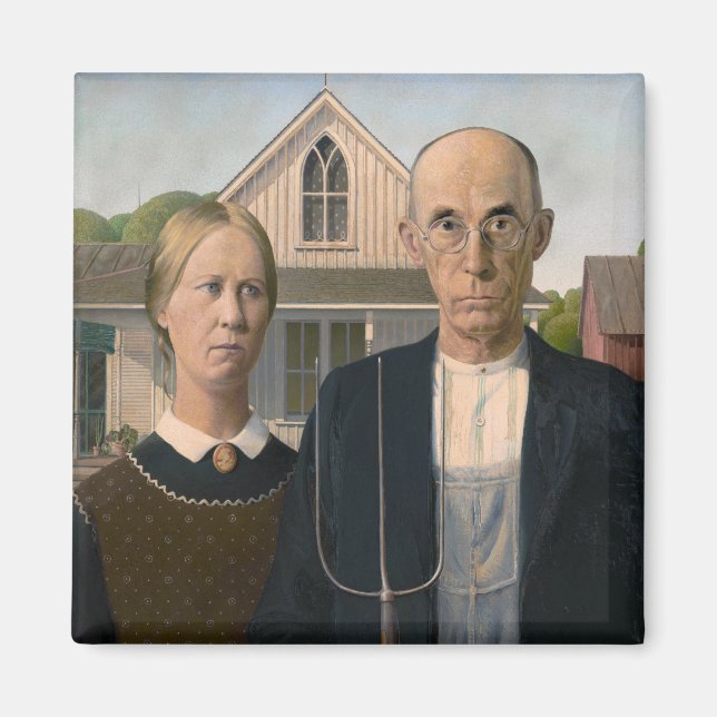 Aimant American Gothic : Vie rurale pauvre paysan (Devant)