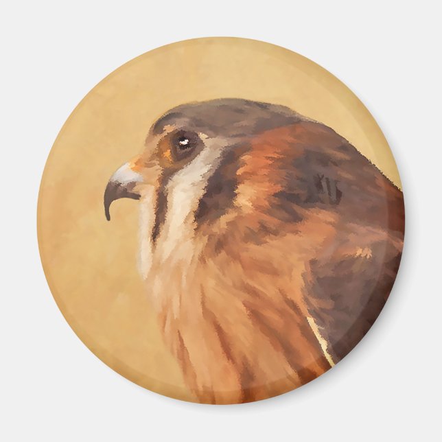 Aimant American Kestrel Painting - Original Bird Art (Devant)