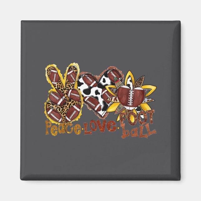 Aimant American Peace Football Football Leopard Love Love (Devant)