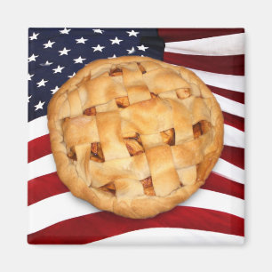 Aimant American Pie (Pomme Pie avec drapeau américain)