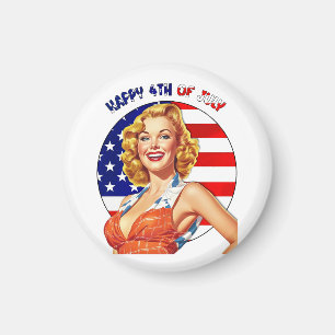 Aimant American Retro Pin-up Girl Art