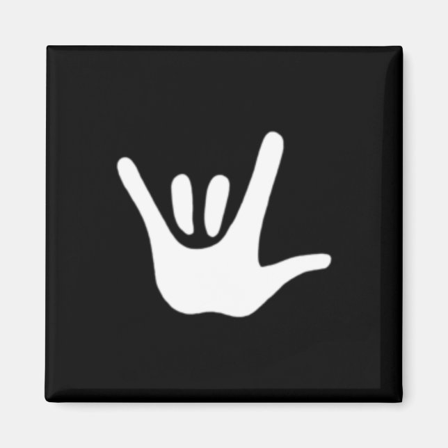 Aimant American Sign Language Love ASL Deaf Awareness (Devant)