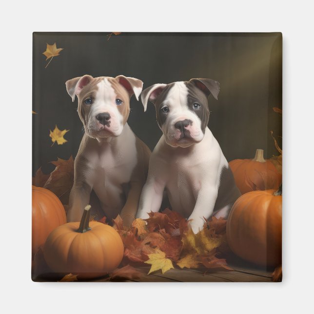 Aimant American Staffordshire Puppy Automne Délice (Devant)