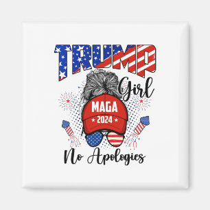 Aimant American Trump Girl Pas d'excuses pour les hommes