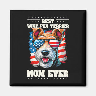 Aimant American Usa Flag Wire Fox Terrier 4 juillet Pat