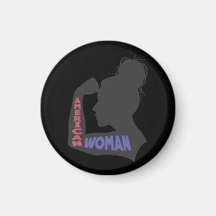Aimant American Woman gris foncé