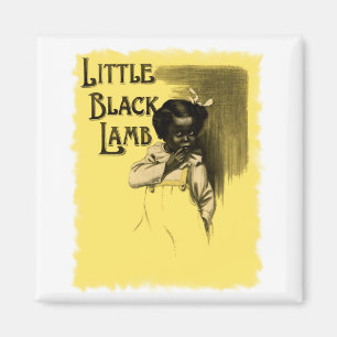 Aimant Americana noir vintage de petit agneau noir