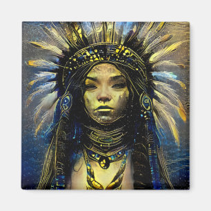 Aimant Amérindien - Plumes d'or