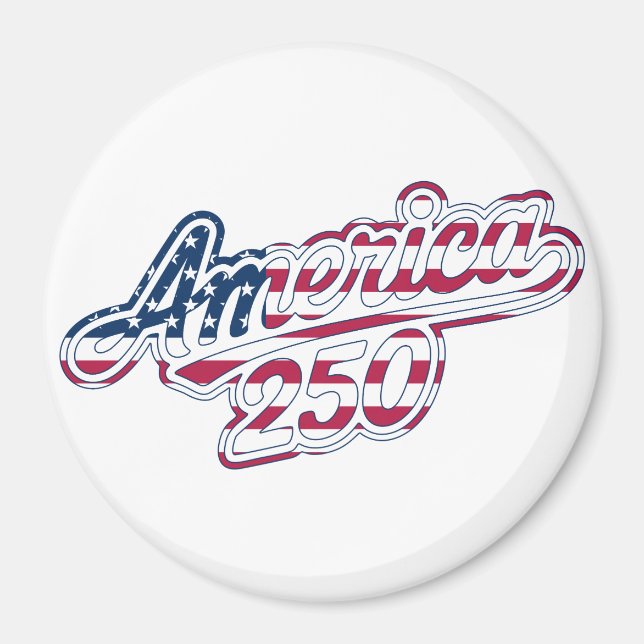 Aimant Amérique 250 Drapeau Script Semiquincentennial Des (Devant)