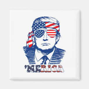 Aimant Amérique américaine heureuse 4 juillet Trump Améri