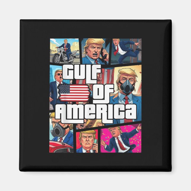 Aimant Amérique du Golfe des États-Unis Salutation Trump  (Devant)