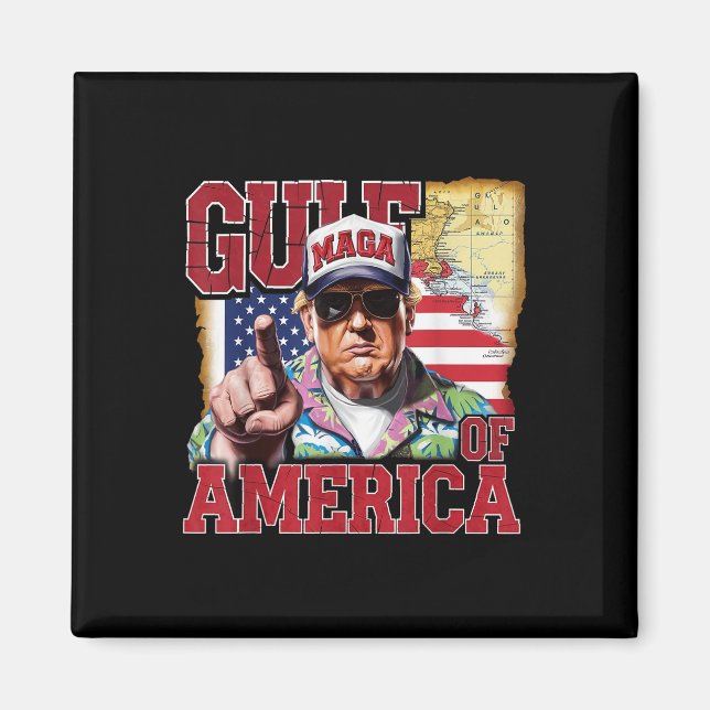 Aimant Amérique du Golfe des États-Unis Salutation Trump  (Devant)